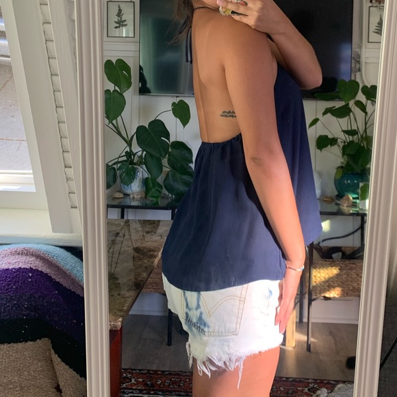 LUCY LOVE BLUE HALTER TOP - Picture 6 of 6